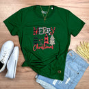 Camiseta Feminina Verde Merry Christmas Árvore
