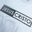 Camiseta Feminina Branca Jesus Cristo Glitter