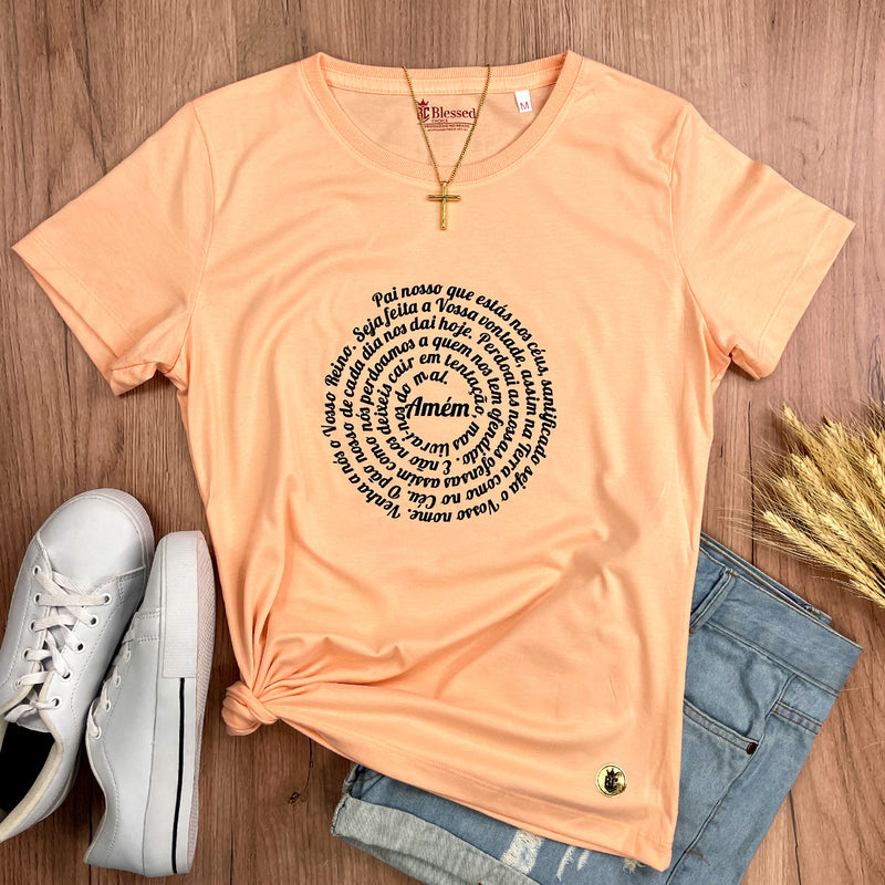 Camiseta Feminina Salmão Oração Pai Nosso