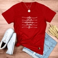 Camiseta Feminina Vermelha Paz Saúde Esperança Coroa