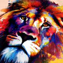 Camiseta Feminina Salmão Leão Colorido