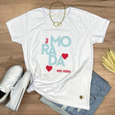 Camiseta Feminina Branca Faz morada em mim