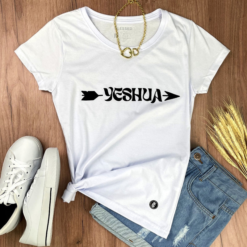 Camiseta Feminina Branca Yeshua Flecha