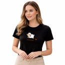 Camiseta Feminina Preta Encontrada Ovelha