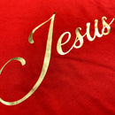 Camiseta Masculina Vermelha Jesus Dourado