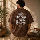 Oversized Marrom O Choro Dura uma Noite