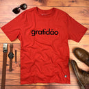 Camiseta Masculina Vermelha Gratidão