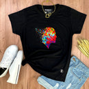 Camiseta Feminina Preta Coração Pensamento