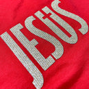 Camiseta Feminina Vermelha Jesus Cruz Glitter