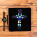 Camiseta Masculina Preta Cruz Leão Azul