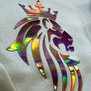 Moletom Off White Leão Coroa Aplique Dourado