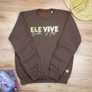 Moletom Marrom Ele Vive Em Nós