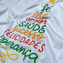 Camiseta Masculina Branca Árvore Fé Paz Colors