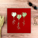 Camiseta Feminina Vermelha Coração Paz Amor Dourado