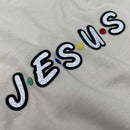 T-Shirt Infantil Off White Aplique J.E.S.U.S