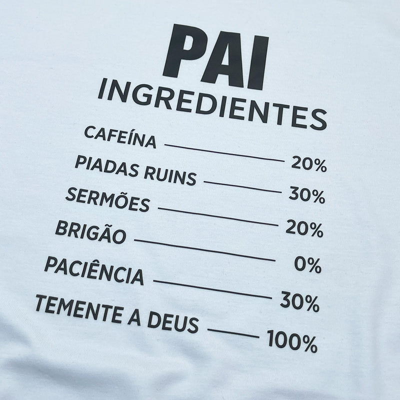 Camiseta Masculina Branca Pai Ingredientes