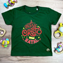 T-Shirt Infantil Verde Jesus Cristo Nosso Natal