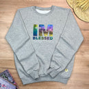 Moletom Cinza Aplique Camaleão IM Blessed