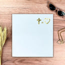 Camiseta Feminina Branca Cruz Igual Coração Dourado