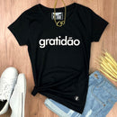 Camiseta Feminina Preta Gratidão
