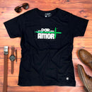 Camiseta Masculina Preta Na sua dor encontrei amor