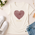 Camiseta Feminina Off White Coração Digital Você É Única