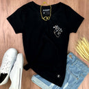 Camiseta Feminina Preta Coração
