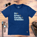 Camiseta Masculina Azul Fé & Amor
