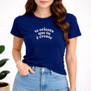 Camiseta Feminina Azul Te Orienta Que tu é Crente