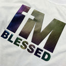 Camiseta Masculina Branca Aplique Camaleão IM Blessed