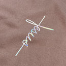 Moletom Marrom Aplique Cruz Jesus