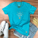 Camiseta Feminina Turquesa Haja Luz