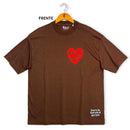 Oversized Marrom Full Coração Jesus Loves You