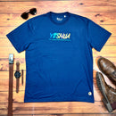 Camiseta Masculina Azul Aplique Camaleão Yeshua