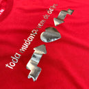 Camiseta Feminina Vermelha Toda Mudança Vem De Dentro Dourado