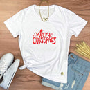 Camiseta Feminina Branca Merry Christmas Chapéu