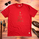 Camiseta Masculina Vermelha A Luz é Jesus Dourado
