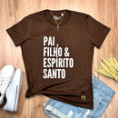 Camiseta Feminina Marrom Pai, Filho & Espírito Santo