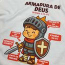 T-Shirt Infantil Off White Armadura De Deus