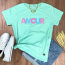 Camiseta Feminina Verde Menta AMOUR