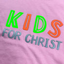T-Shirt Infantil Rosa Aplique Kids For Christ