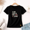 Camiseta Feminina Preta O Que Seria De Mim, Sem Ti, Jesus? 