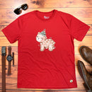 Camiseta Masculina Vermelha Urso Brilhante
