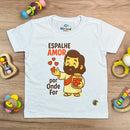 T-Shirt Infantil Branca Espalhe Amor Por Onde For