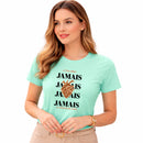 Camiseta Feminina Verde Menta O Teu Olhar Jamais Se Afastou de mim
