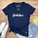 Camiseta Feminina Azul Gratidão!