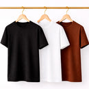 Kit 3 Camisetas Masculina Lisa Preta Branca Marrom