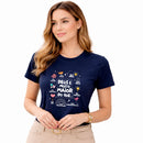 Camiseta Feminina  Azul Deus é Muito Maior 
