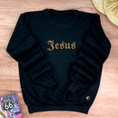 Moletom Preto Jesus Veludo