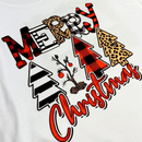 T-Shirt Infantil Branca Merry Christmas Árvore